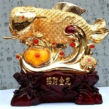 金龙鱼摆件 寓意富贵与祥瑞的工艺臻品